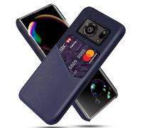 Cover per Sharp AQUOS R6,Copertura in pelle in tela e PU,Antiscivolo,360°copertura completa Impossibile con 1 slot per carte dietro,Prevenzione della caduta-Blue