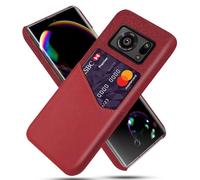 Cover per Sharp AQUOS R6,Copertura in pelle in tela e PU,Antiscivolo,360°copertura completa Impossibile con 1 slot per carte dietro,Prevenzione della caduta-Red