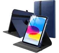 Cover per Tablet 11a Generazione/Modello A16 con Alloggiamento per Penna, Custodia Girevole 360° in Pelle PU con Tasca e Maniglia Regolabile - Funzione Svegli/Addormenta, Blu Scuro