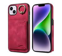 Cover per telefono compatibile con iPhone 14 Plus 6.7 Inch Wallet Case in pelle protettiva con Card Holder, 360° Rotazione Ring Kickstand PU Leather Double Magnetic Clasp Shockproof Cover ar
