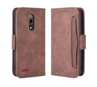 Cover per Ulefone Note 8P,Retro magnetico Flip Case,PU cuoio portafoglio design con slot per schede rimovibili -Brown