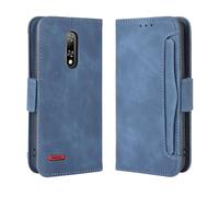 Cover per Ulefone Note 8P,Retro magnetico Flip Case,PU cuoio portafoglio design con slot per schede rimovibili -Blue