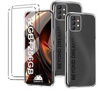 Cover per UMIDIGI C1 MAX [2Pcs + 2Pcs] Pellicola Protettiva - Morbida Trasparente Silicone Bumper Case TPU Protettivo Copertura Custodia 9H vetro temperato