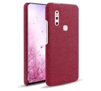 Cover per vivo V15,Canvas Pattern design,Custodia Protettiva Sottile con Presa Morbida,Tessuto Antishock e Design Antigraffio-Red
