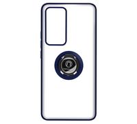 Cover per Xiaomi 12T / 12T Pro Bimateria Anello Metallico Supporto Blu