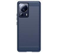 Cover per Xiaomi 13 Lite rinforzata silicone effetto carbonio spazzolato blu