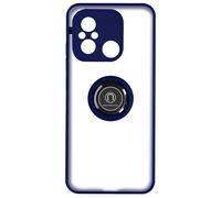 Cover per Xiaomi Redmi 12C bimateria anello metallico supporto bordo blu