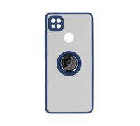 Cover per Xiaomi Redmi 9C bimateriale Anello in metallo Funzione Supporto blu
