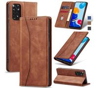 Cover per Xiaomi Redmi Note 11/11S 4G,Portafoglio Custodia, Marrone | Flip Libro