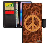 Cover per Xiaomi Redmi Note 7 portafoglio Peace and Love ragga nero Marrone rasta simbolo rigido di protezione armonia filosofia yoga