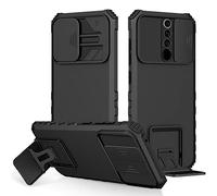 Cover per Xiaomi Redmi Note 8 Pro, Custodia 2in1 Dual Layer Ibrida 360 Gradi Full Body Antiurto Protettiva, Bumper e Rigida Plastica Armor Proteggi caso con Scorrevole Protezione Fotocamera, Nero
