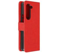 Cover per Z Fold5 portacarte e linguetta magnetica Chesterfield rossa
