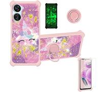 Cover per ZTE Blade V50 Design 5G Custodia Comaptibile con ZTE Blade V50 Design 5G Case Custodia [ con 9H HD Vetro Temperato] Cover Supporto PC + Silicone JSF-DJS