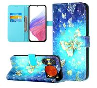 Cover per ZTE Nubia Music 2 Custodia Libro Cover in Pelle PU Portafoglio con Porta Carte Magnetica Protezione Antiurto Cuoio Flip Case Cover per ZTE Nubia Music 2, Farfalla d'oro