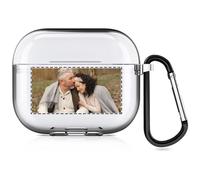 Cover personalizzata a 2 lati Compatibile con Apple AirPods 4, copertina morbida personalizzata con la tua immagine e testo (Chiaro)