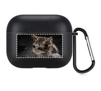 Cover personalizzata a 2 lati Compatibile con Apple AirPods 4, copertina morbida personalizzata con la tua immagine e testo (Nero)