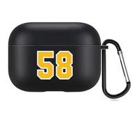 Cover personalizzata Numbers & Names Compatibile con Apple Air Pods Pro 2, Cover personalizzata 2 lati Art Sport Jersey Style (Nero)