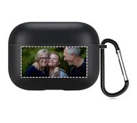 Cover personalizzata per foto Compatibile con Apple AirPods Pro 3rd (2025), copertina morbida personalizzata con la tua immagine e testo (Nero)