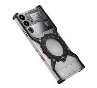 Cover posteriore for ZTE Nubia RedMagic 10 Pro / Red Magic 10 Pro Plus Custodia con staffa rotante Custodia rotante Custodia in lega Grado di telefono Staffa posteriore in alluminio(Nero,For RedMaigc1