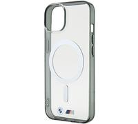 Cover posteriore per iPhone 15 modello BMW - Custodia MagSafe con anello argenta