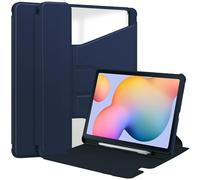 Cover posteriore trasparente compatibile con Samsung Galaxy TAB S6 Lite SM-P610/P615 portapenne, supporto girevole a 360 gradi Folio Flip Smart For tablet Auto Sleep/Wake Tablet Case(Dark Blue)