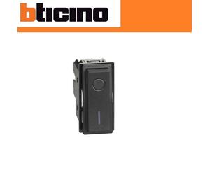 COVER PRESA SCHUKO INTERRUTTORE BIPASSO PULSANTE BTICINO LIVING NOW NERO Orig...