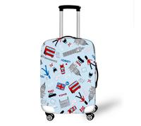Cover Proteggi Copertura Per ValigieIn Elastico Antipolvere Copri Valigia Moda Architettura Urbana Alfabeto Aereo 19-32 Pollici Luggage Cover Moda Accessori Da Viaggio (Style 6, M(22-25inch))