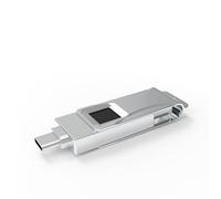 Cover protettiva girevole a 360°, chiavetta USB con crittografia impronta digitale, doppio utilizzo per cellulare/computer,256GB