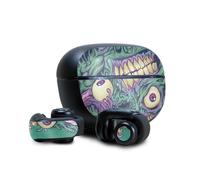 Cover protettiva lucida con glitter compatibile con gli auricolari Bose Ultra Open - Occhi e denti - Copertura protettiva in vinile 3M di alta qu