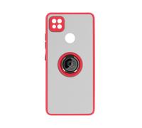Cover Redmi 9C bimateriale Anello in metallo Funzione Supporto rosso
