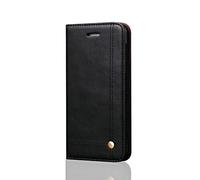 Cover Retrò per iPhone 5 / 5S / SE, DaGeLon Eleganza Annata Flip Libro Custodia Vintage Moda Comoda Caso con Funzione di Supporto Cassa Pelle Protettivo Antiurto Robusta Case Portafoglio - Nero
