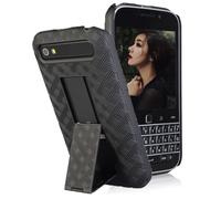 Cover Rigida Slim Nero Con Cavalletto Per BlackBerry Classic Q20 Q25
