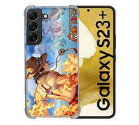 Cover rinforzata in vetro temperato per Samsung Galaxy S23 Plus Manga One Piece Ace Color