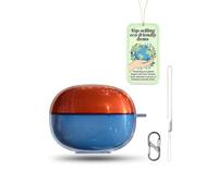 Cover Rosso Blu Trasparente per SHOKZ OpenDots 2, Protezione TPU Shock | Incluso cinturino da polso e moschettone in 8 | custodia di protezione morbida anti-graffio e anti-caduta per custodia di