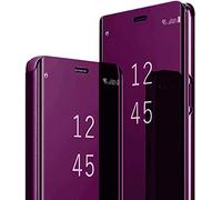 Cover S26 Plus per Samsung S26 Plus 5G Clear View Flip Case effetto custodia a libro rigida PC+PU pelle custodia per Samsung Galaxy S26+ custodia con cavalletto 360 antiurto (fucsia)