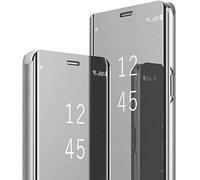 Cover S26 Plus per Samsung S26 Plus 5G Clear View Flip Case effetto custodia a libro rigida PC+PU pelle custodia per Samsung Galaxy S26+ custodia con cavalletto 360 antiurto (argento)