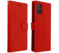 Custodia Samsung Galaxy A51 Portafoglio Supporto Video Cover Soft Touch Rosso