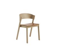 Cover Sedia da Pranzo Imbottita in Pelle Cognac/Rovere