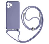 Cover Semirigida per iPhone 11 Pro Cordino Nylon 80 cm Viola Chiaro