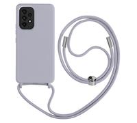 Cover Semirigida per Samsung Galaxy A52 / A52s Cordino Nylon 80 cm Viola Chiaro