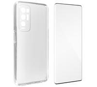 Cover silicone flessibile per Oppo Find X3 Neo + vetro temperato bordo nero