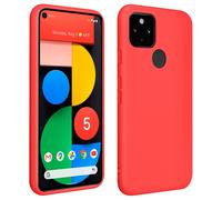 Cover silicone Google Pixel 5 semi-rigida opaca soft touch rosso