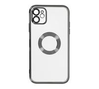 Cover Silicone iPhone 11 Trasparente Bordo Nero Cromato