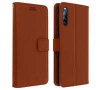 Cover Sony Xperia L4 Custodia Folio Porta Carta Supporto Video - Marrone
