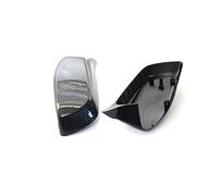 Cover specchietti laterali Car Rear View Door Wing Mirror Side Cover Caps Shell Case Per BMW E60 E61 E63 E64 Serie 5 Modello 2004-2008 Copertura Specchietto Retrovisore(Carbon fiber-horns)