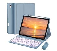 Cover Tastiera E Mouse Per iPad Pro 11 Pollici 2020 A12Z Blu Nebbia | A2228 A2068 A2230 A2231 Italiano QWERTY Tasti Rotondi Portapenna In Basso Tastiera Rimovibile Cover PU Per Lezioni E Riunioni
