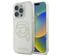 Cover trasparente per iPhone 16 Pro Max con strass di Karl Lagerfeld