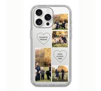 Cover trasparente personalizzata con 4 immagini Aggiungi il tuo testo Regalo personalizzato perfetto per iPhone 17 16 15 14 13 12 11 XR X XS 8 7 Plus Mini Pro Max