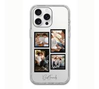 Cover trasparente personalizzata per foto Aggiungi 4 foto e testo Regalo unico per iPhone 17 16 15 14 13 12 11 XR X XS 8 7 Plus Mini Pro Max