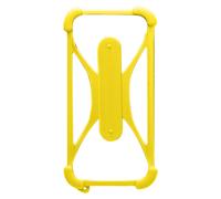 Cover Universale per Smartphone in Silicone Bumper con Cavalletto Gialla